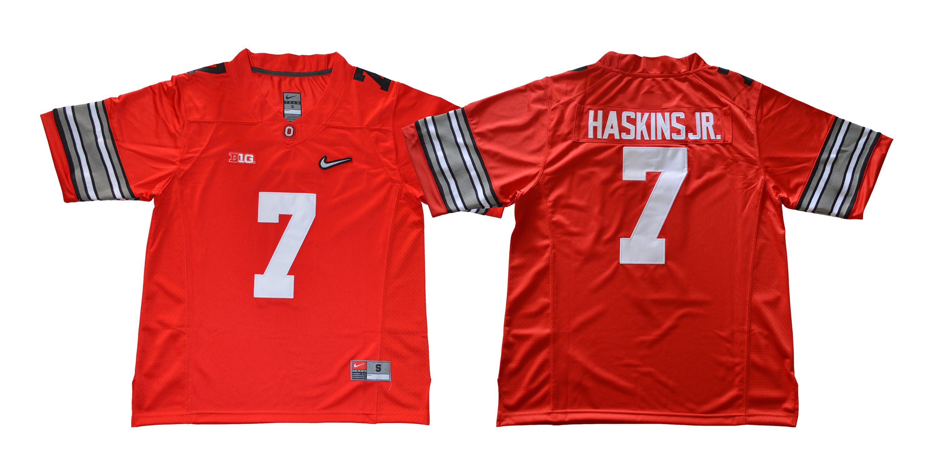 Men Ohio State Buckeyes 7 Haskins jr Diamond Red Nike NCAA Jerseys